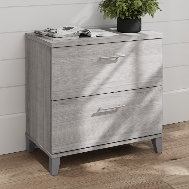 2 Drawer Lateral File Cabinet in Platinum Gray, Platinum Gray