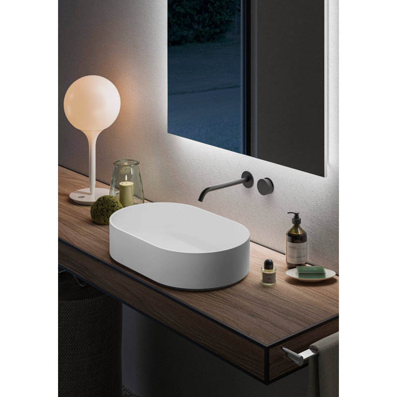 Oval Vessel Bathroom Sink, White