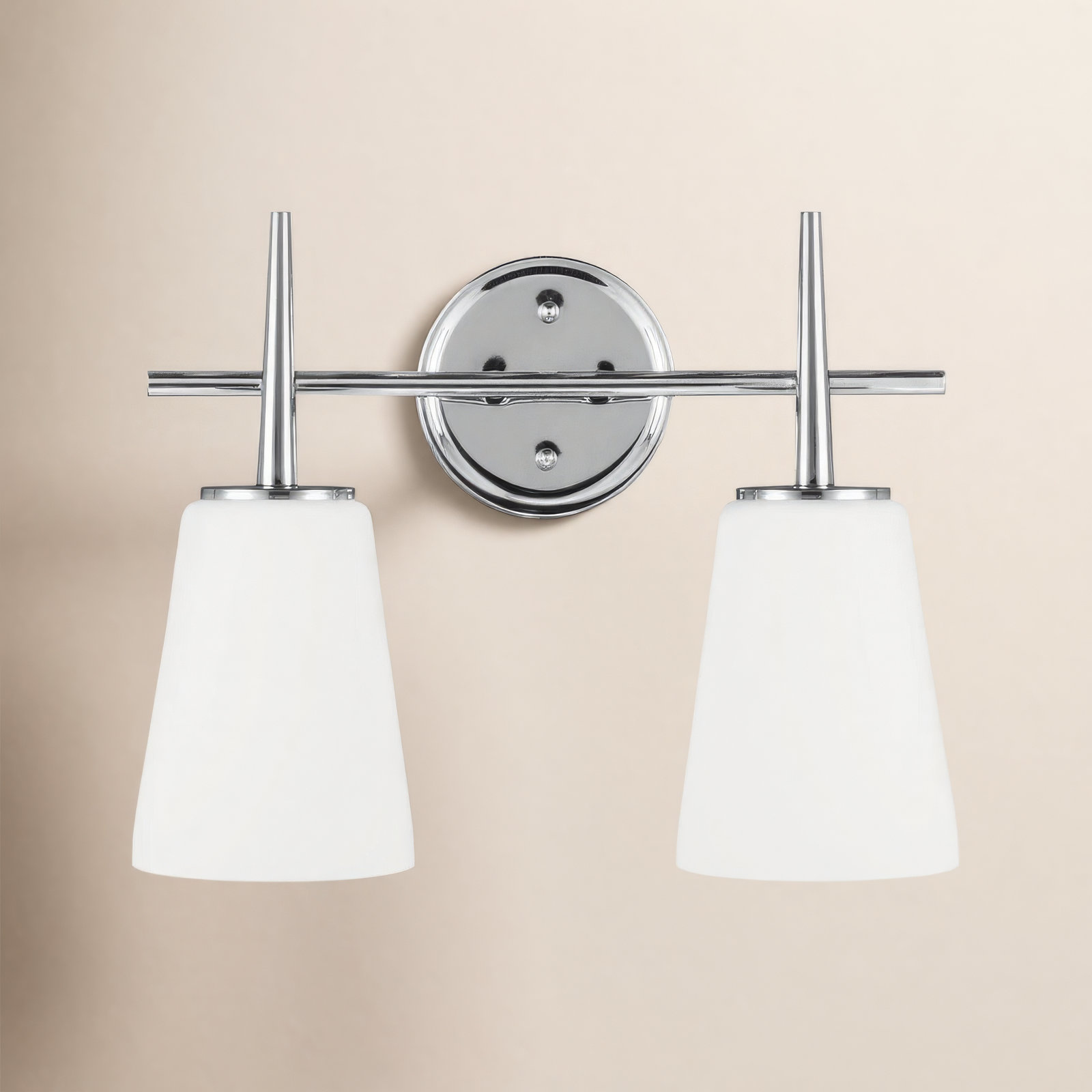 Erlandson 2 Light Dimmable Vanity Light, Chrome, 100W A19 Medium