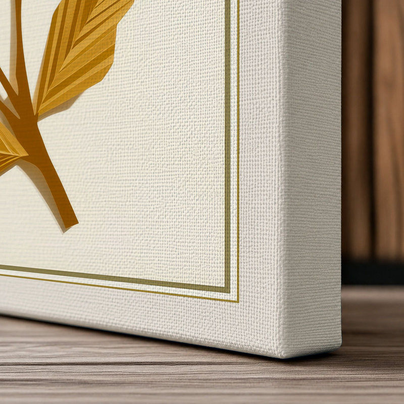 Gilded Branch Botanical - Wrapped Canvas, 36x24 - 91.4 x 61.0 cm, Cream Border
