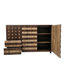 Buffet de 55 po avec rangement: armoire de rangement de cuisine sculptée à la main avec 2 tiroirs et 3 portes, console de bar avec tablettes réglables
