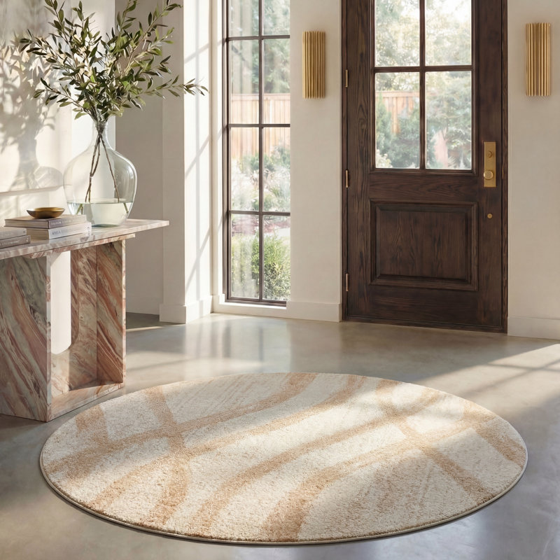 Shelva Performance Abstract Rug, Round 6'