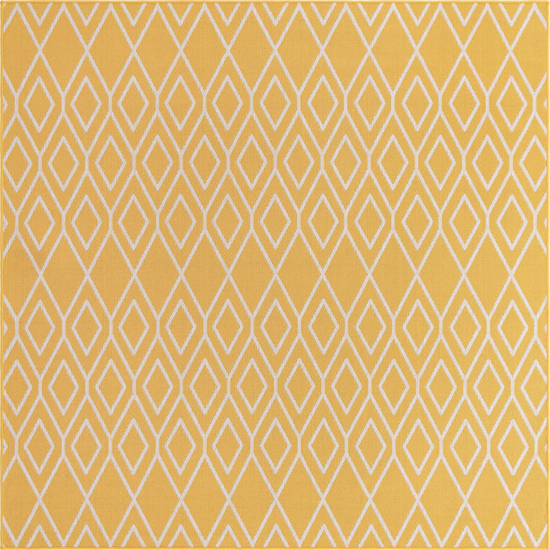 Outdoor Destiny Area Rug Gold Color, Square 7'10"
