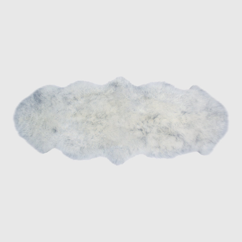 Tapis gris en peau de mouton Keansburg, Nouveauté 2 pi x 5 pi 6 po
