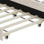 Lit plateforme tapissier simple en velours avec lit gigogne et tête de lit capitonnée à boutons ajustables, sans sommier tapissier, beige