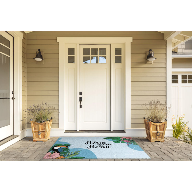 Non-Slip Floral Outdoor Doormat