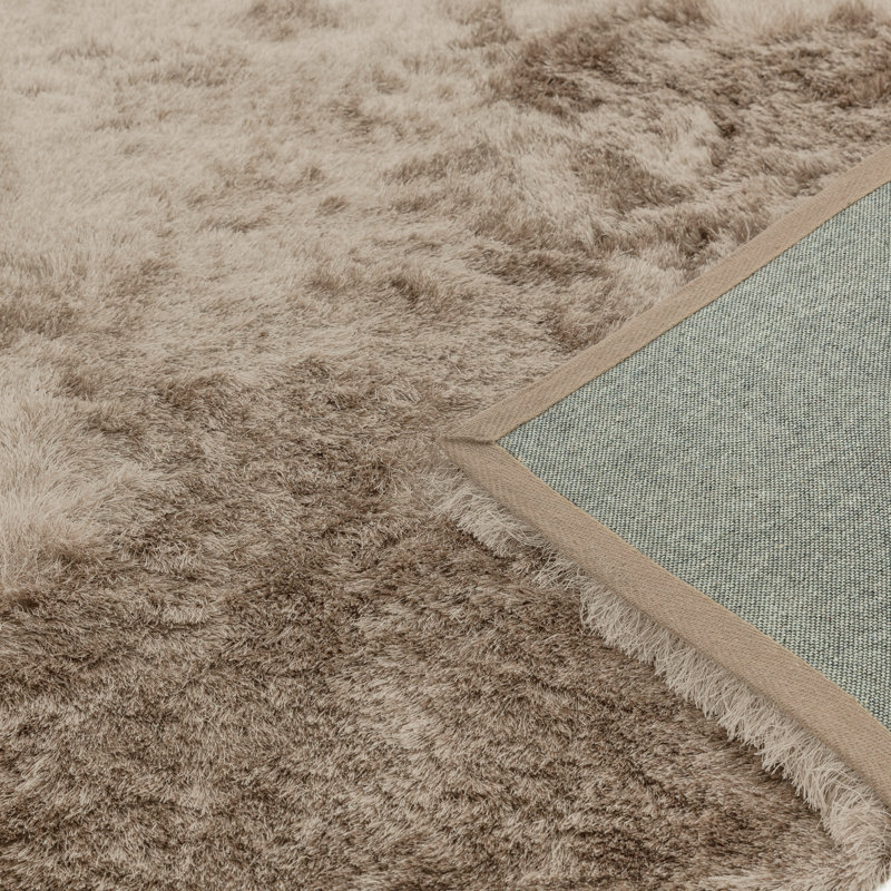 Makaila Silky Shaggy Mocha Area Rug, Runner 65 x 135cm
