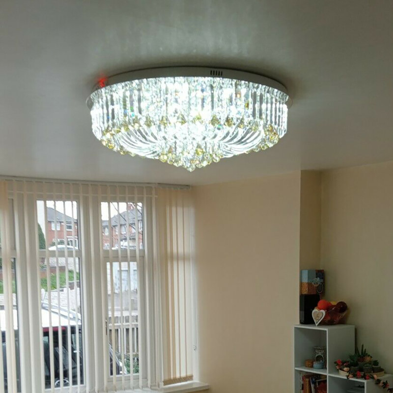 Marks LED Flush Mount, 28cm H x 80cm W x 80cm D, Champagne