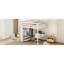 Lit mezzanine double pleine grandeur avec garde-robe, bureau et tiroirs intégrés pour améliorer le système de rangement de la chambre à coucher-130155969