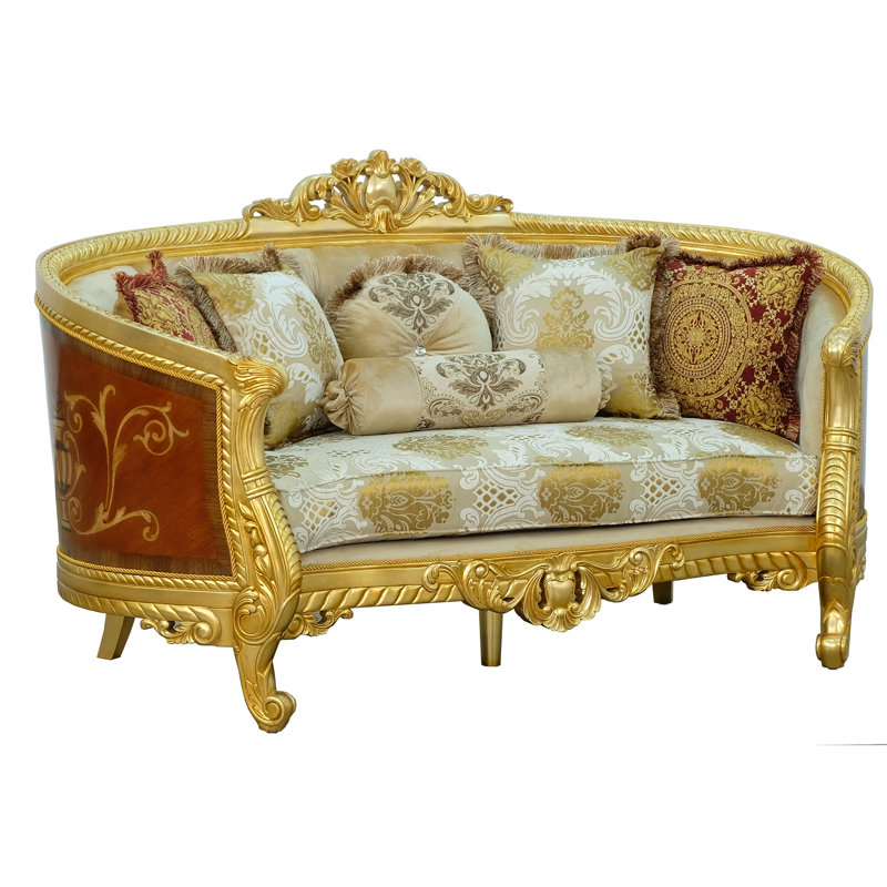 Sofa, Gold, 44.5" H x 79" W x 37.5" D