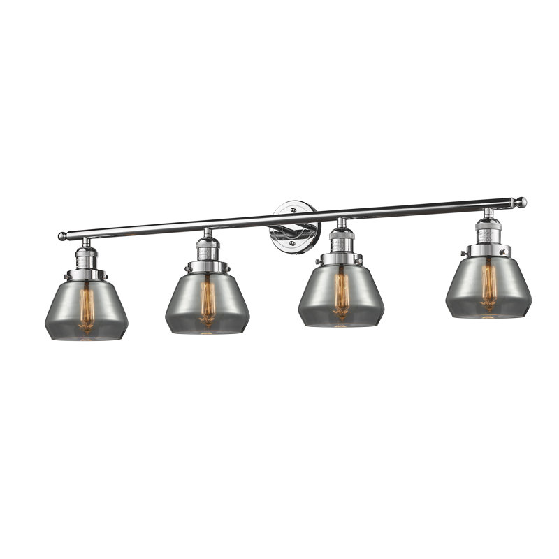 Lumière de vanité de 4-lumière Reyhani, Polished Chrome, Clear
