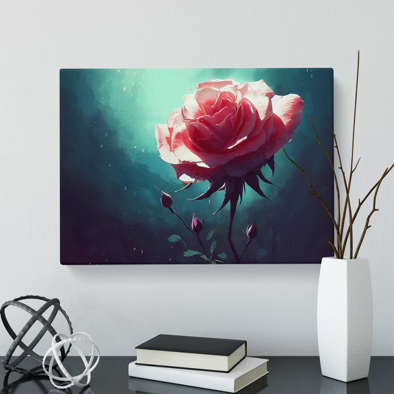 Boundless Rose Flower - Wrapped Canvas Painting, 35cm H x 50cm W x 3cm D