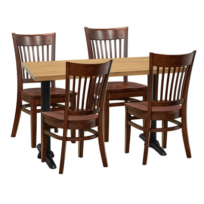Ensemble de salle à manger 4 personnes - plateau jaune avec chaise d'appoint