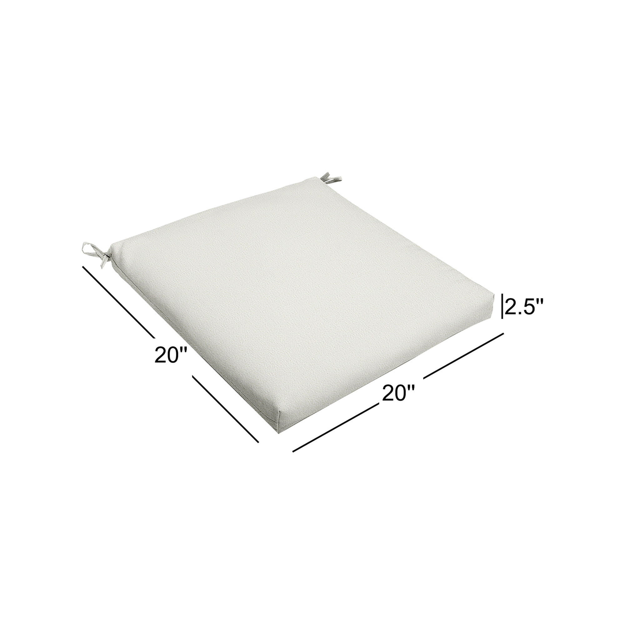 Outdoor Dining Chair Cushion, Ivory, 20" x 20"