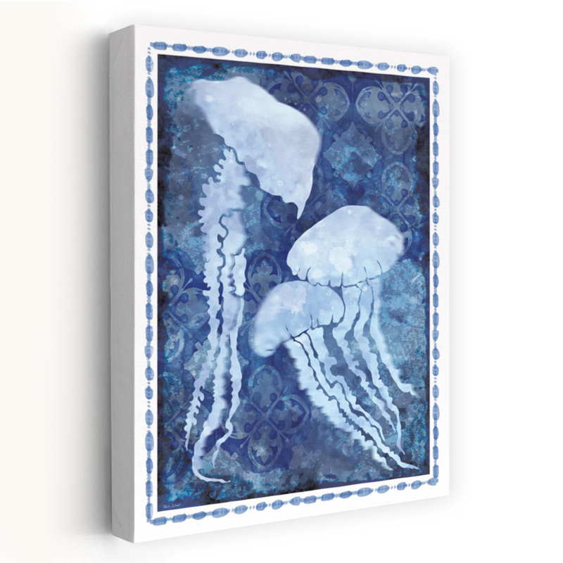 Illustration de méduse côtière - Créatures aquatiques sous-marines, Illustration de méduse côtière, H 24 po x l 16 po