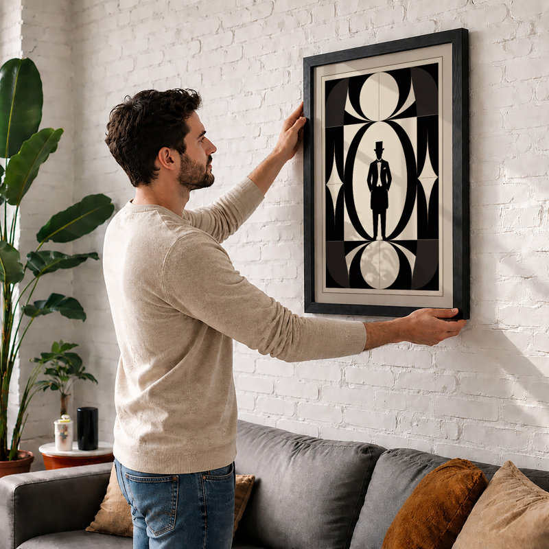 Formal Figure In Geometry Art Deco - Print, Oak, A3 - 42.0 x 29.7 cm