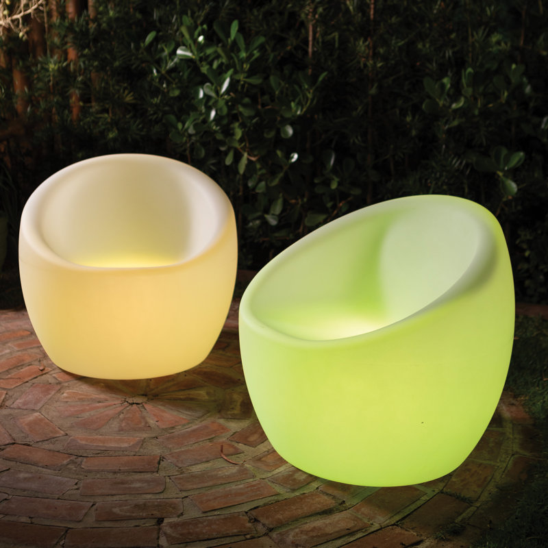 Tramontina Casa Delta Oca Chair with LED - Indoor/Outdoor Lounge Chair, White