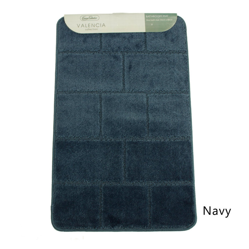Abibail Non-Slip Bath Rug, Navy