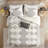 4 Piece Printed Comforter Set With Throw Pillow