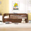 Lit de jour simple avec couchette et garde-corps fermes en bois de noyer, naturel-1040322477-1040322478