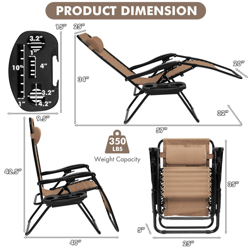 Chaise de patio Brenden, Beige