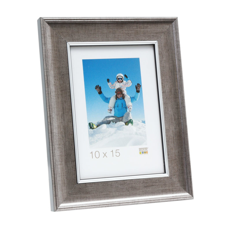 Austwell Wood Bevelled Picture Frame, Silver, 65cm H x 45cm W x 1.6cm D