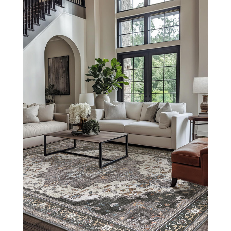 Oriental Machine Printed Area Rug, Rectangle 80 x 150 cm