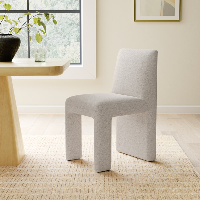 Silverton 19.7'' H Upholstered Pine Parsons Chair, Light Gray