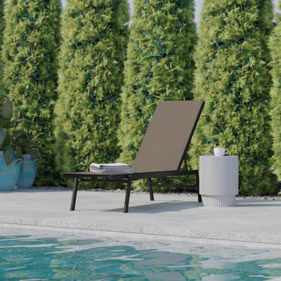 Aubrette All-Weather PVC-coated polyester Adjustable Reclining Chaise Lounge Chair by Hokku Designs