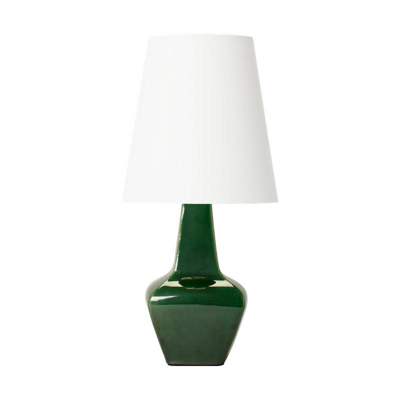 Table Lamp, Green, 22" H x 10.75" W x 10.75" D