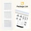 Porte de grange coulissante en verre manufacturé à panneau blanc préassemblé avec rail caché 3 lumières avec trousse de quincaillerie d'installation (fermeture en douceur incluse)-126116742-126116739-126116733
