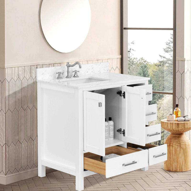 Armoire de rangement pour salle de bain avec tiroirs