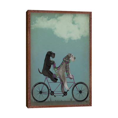 Schnauzer Tandem by Fab Funky - Print on Canvas