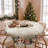 Grayish-White Washable Christmas Snowman Pattern Polyester Tablecloth