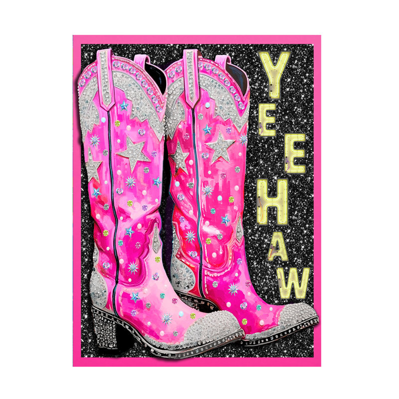 Art sur toile Jess Stempel Yeehaw, H 19 po x l 14 po