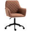 Chaise de bureau d'ordinateur pivotante à dossier moyen avec hauteur réglable, conception à losanges et accoudoirs rembourrés