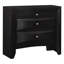Ensemble de chambre à coucher Seraphina Queen 3 pièces avec lit de rangement et tables de chevet, en bois d'hévéa noir