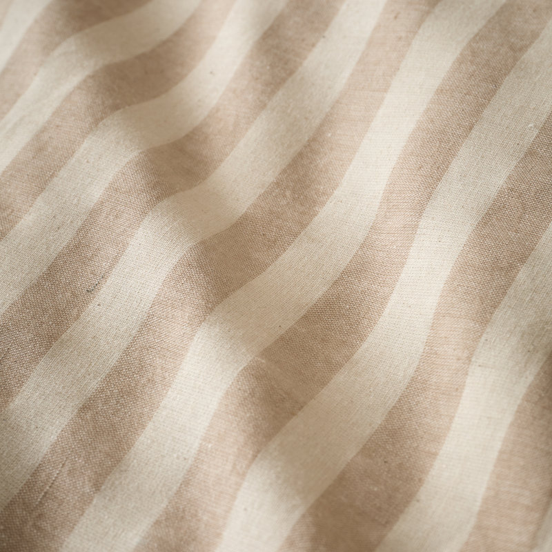 Cotton Rich Woven Stripe Cotton Blend Striped Duvet Cover Set, Single, Natural