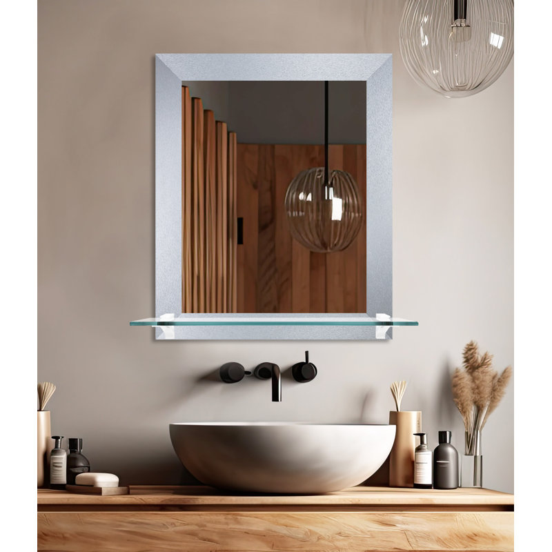 Ixcel Flat Wall Mirror, Light Silver
