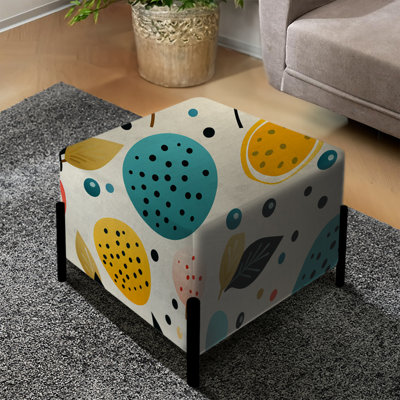 Cassetina - Repose-pieds carré Mid-Century