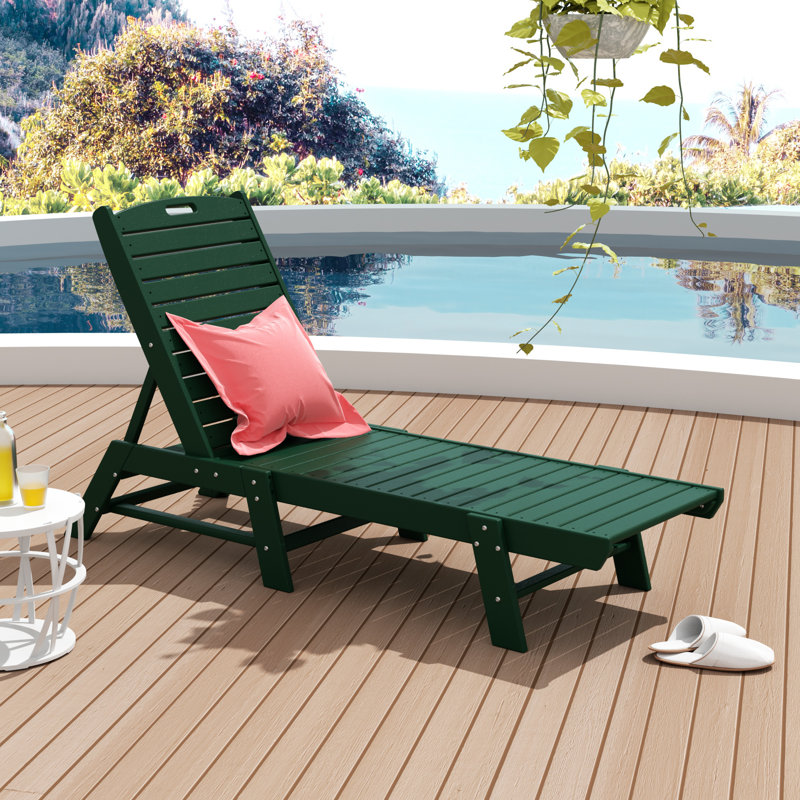 Chaise longue d'extérieur en PEHD Laguna, Vert foncé