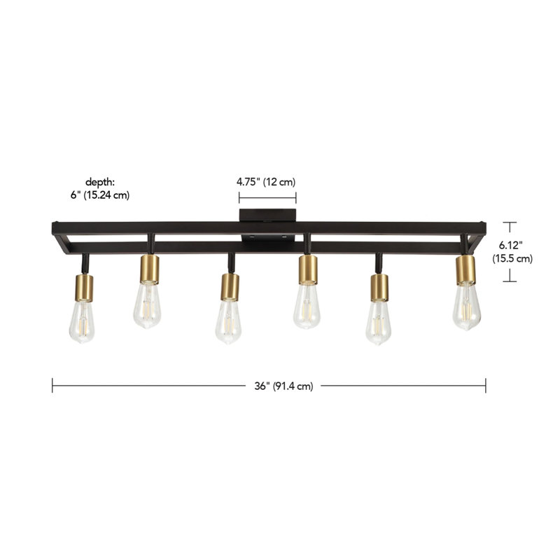 36'' 6 -Light Track Track Kit, Black