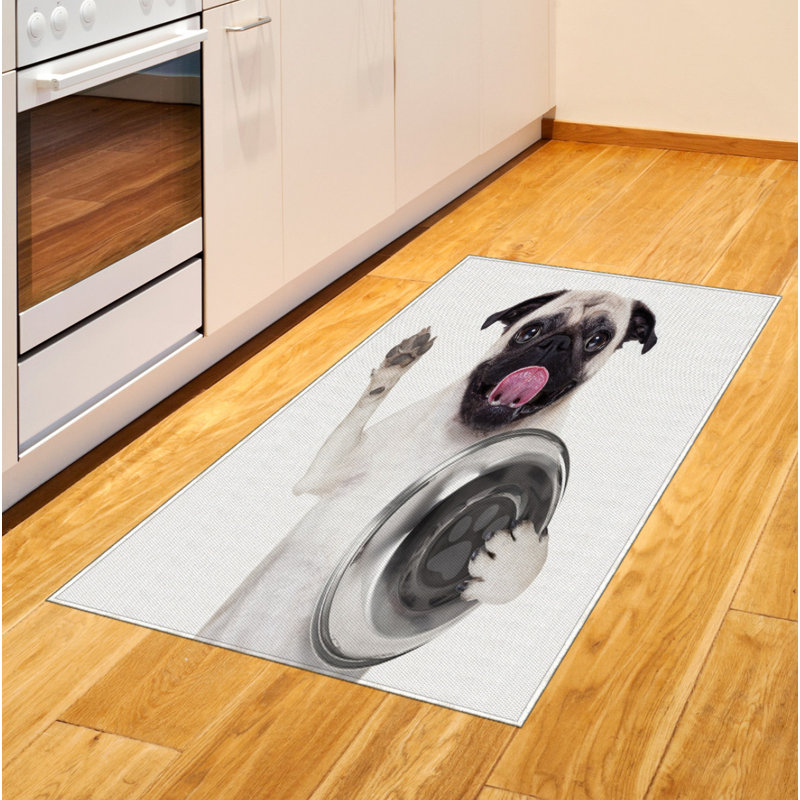 Pug High Density Long Fiber Poly Threads Decorative Area Rug Carpet, Rectangle 2'7" x 5'