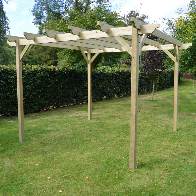 Pollitt Manufactured Wood Pergola, Light Green, 248cm H x 240cm W x 240cm D