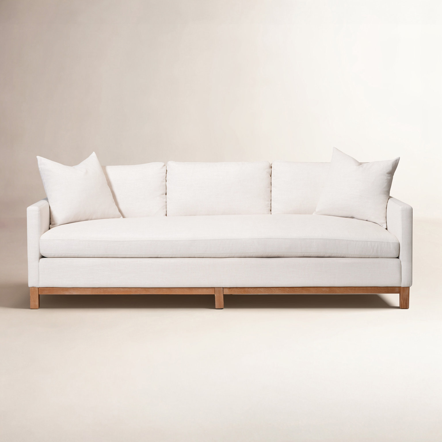 Cami 91'' Upholstered Sofa, White Polyester Blend