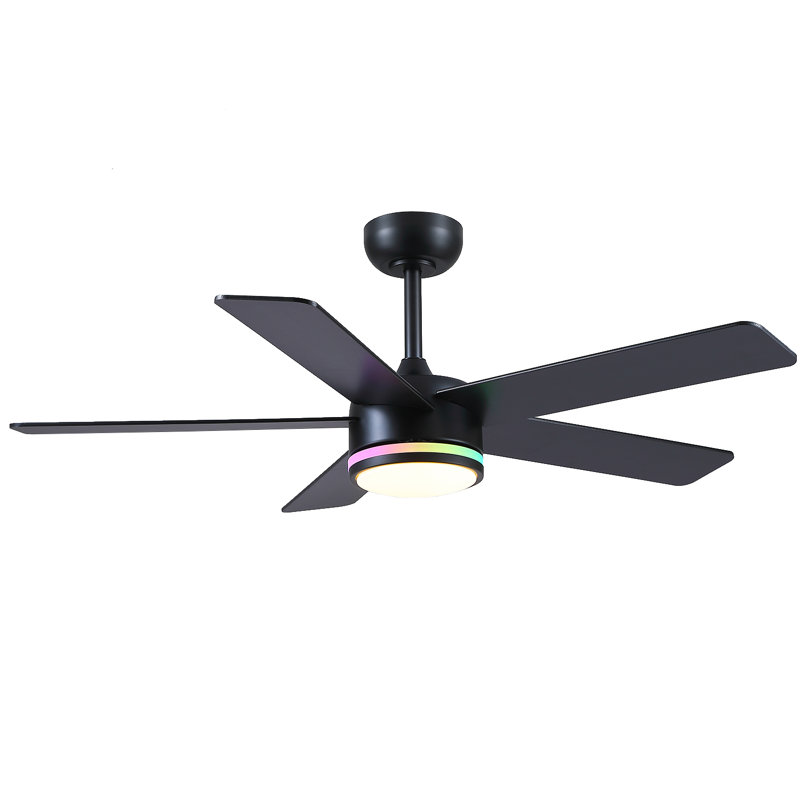 Ventilateur de plafond moderne avec DEL à intensité variable et télécommande