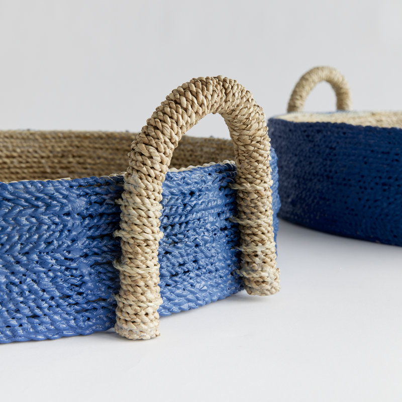 Tiana Seagrass Short Oval Baskets, Round