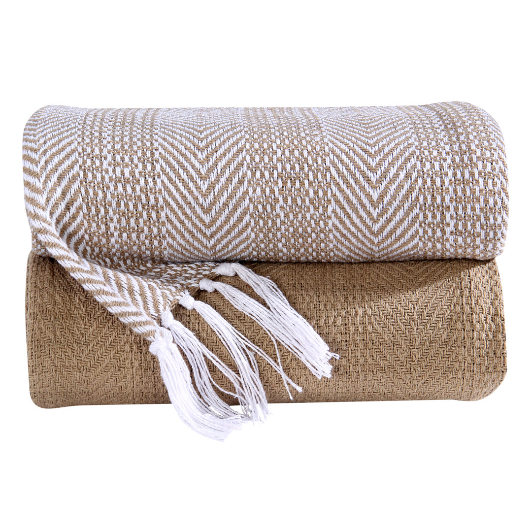 100% Cotton Throw (Set of 2) CozyHomesCollection 