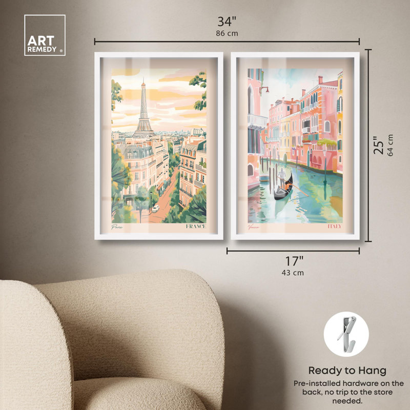 Blush Parisian Glam Art , H 25 po x l 17 po, Blanc