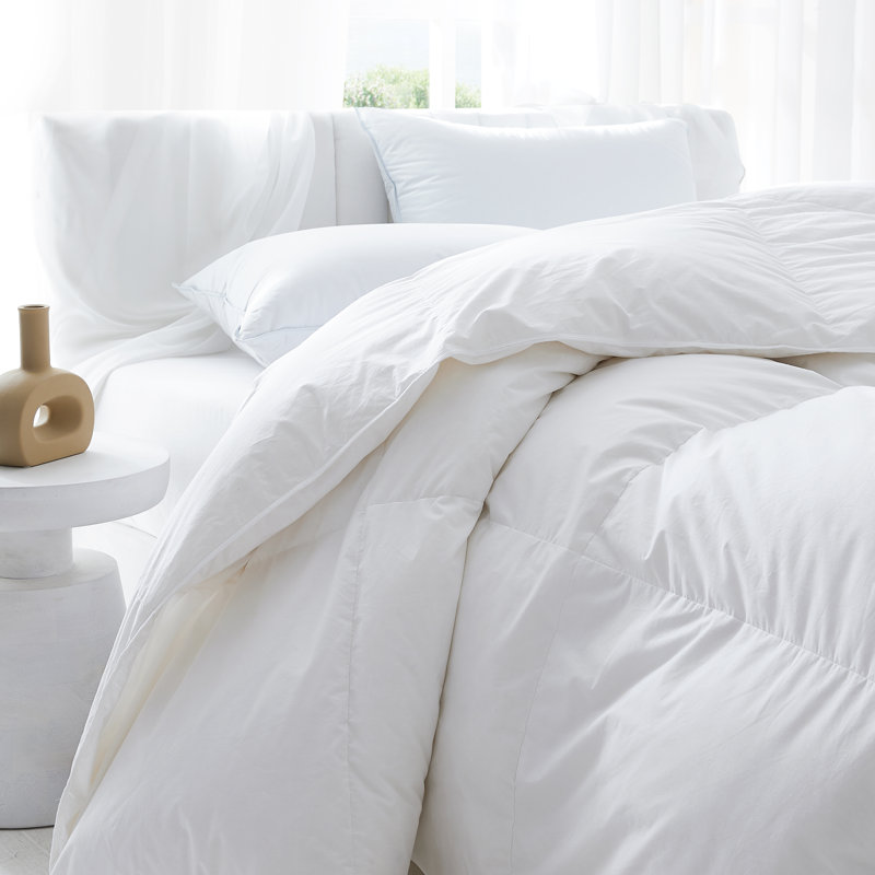 Luxury Bridal Comforter - 800 FP White Goose Down - German Milled Fabric, Queen